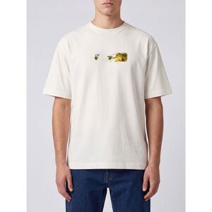 Off-White Men Cotton T-Shirt Off-White With Arrow Logo Print On The Back